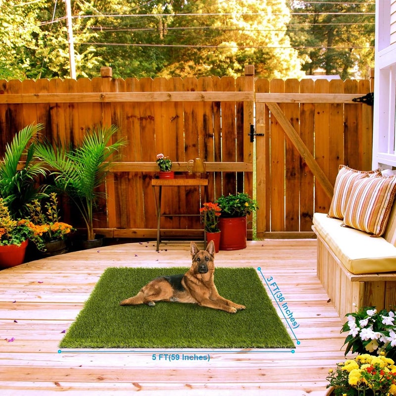 CooRug Artificial Grass Outdoor, 3x5 Ft Realistic Artificial Turf Grass Rug, Large Fake Grass for Dogs Indoor Outdoor Garden Lawn Landscape Patios Decoration - Image 3